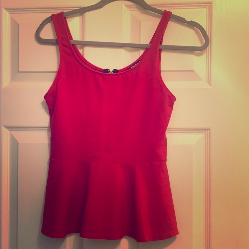 Red Express Peplum Tank